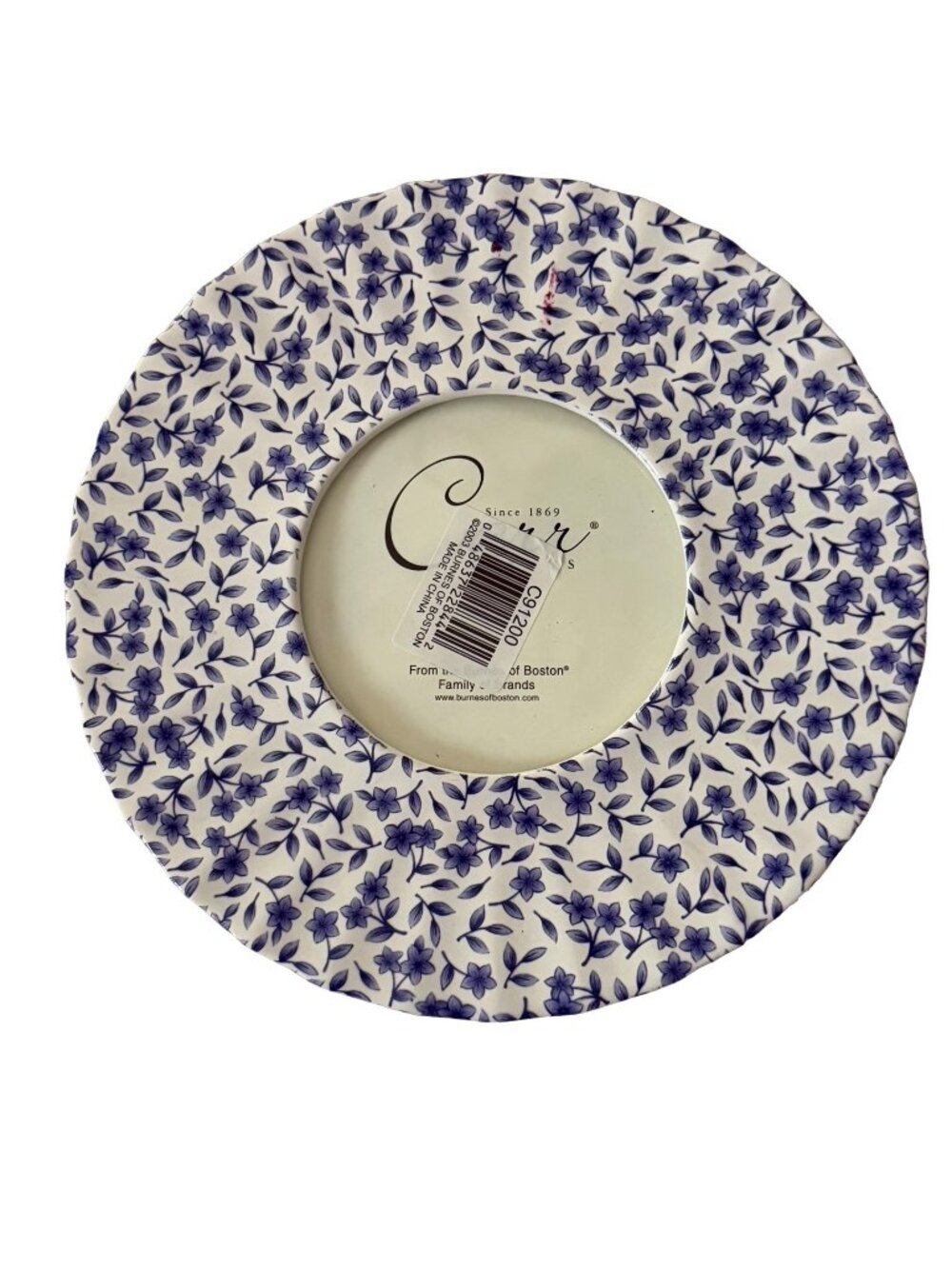 Carr Frames Burnes of Boston Blue White Floral Ceramic Photo Frame 3x3 Cottage D